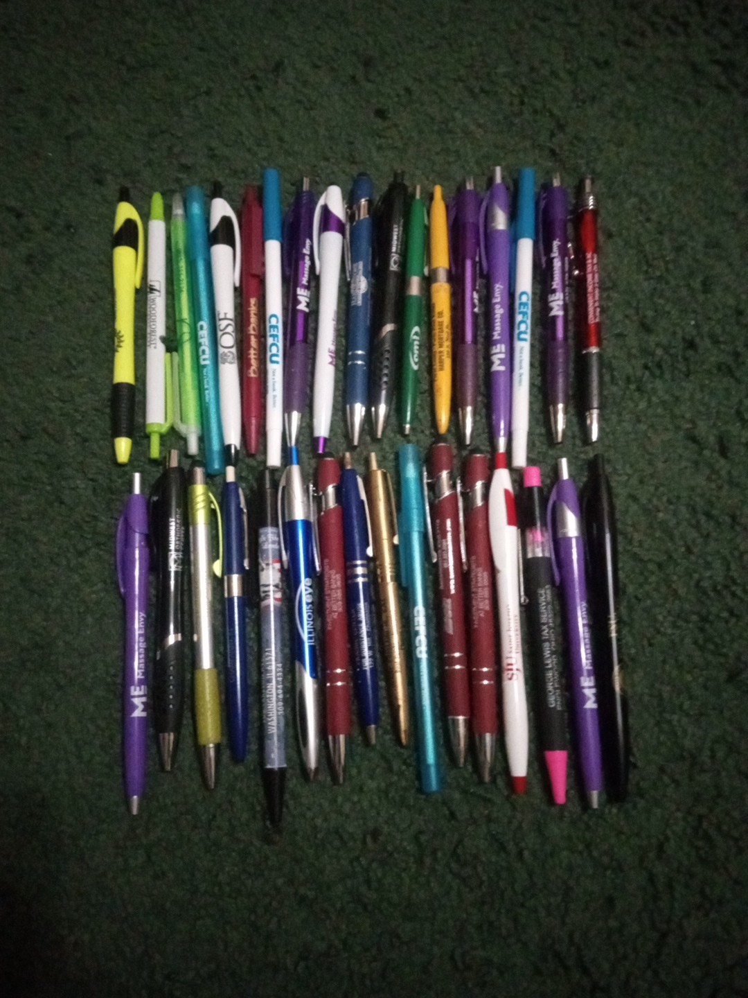 Advertisement Ballpoint Pens Lot Of 33 Decent Condition Multiple Brands Htf