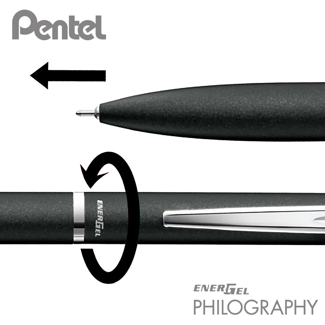 PENTEL ENERGEL PHILOGRAPHY Quick Dry Gel-Ink Pen 0.5mm Made in Japan
