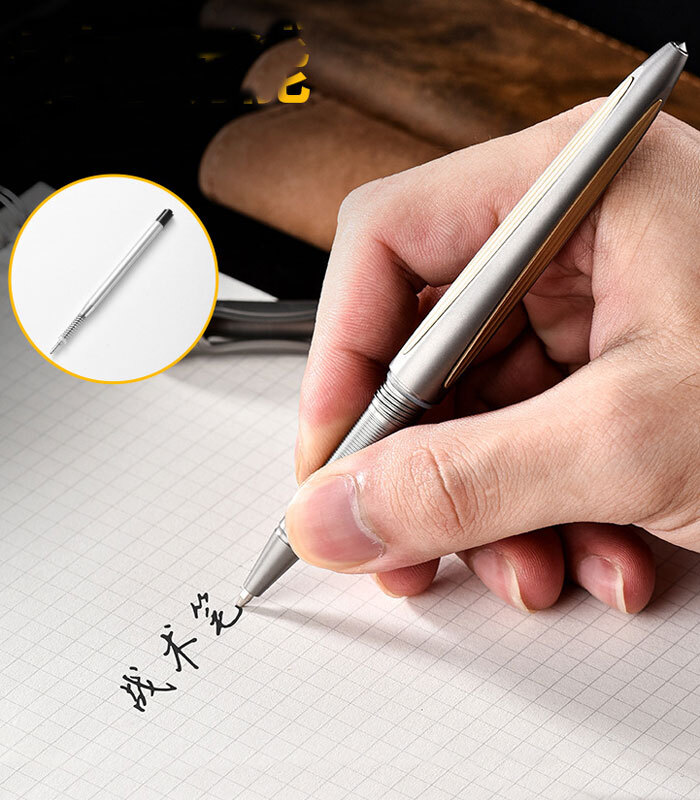 Practical Titanium Pocket Ballpoint Pen Signaturing Working Outdoor EDC Pen