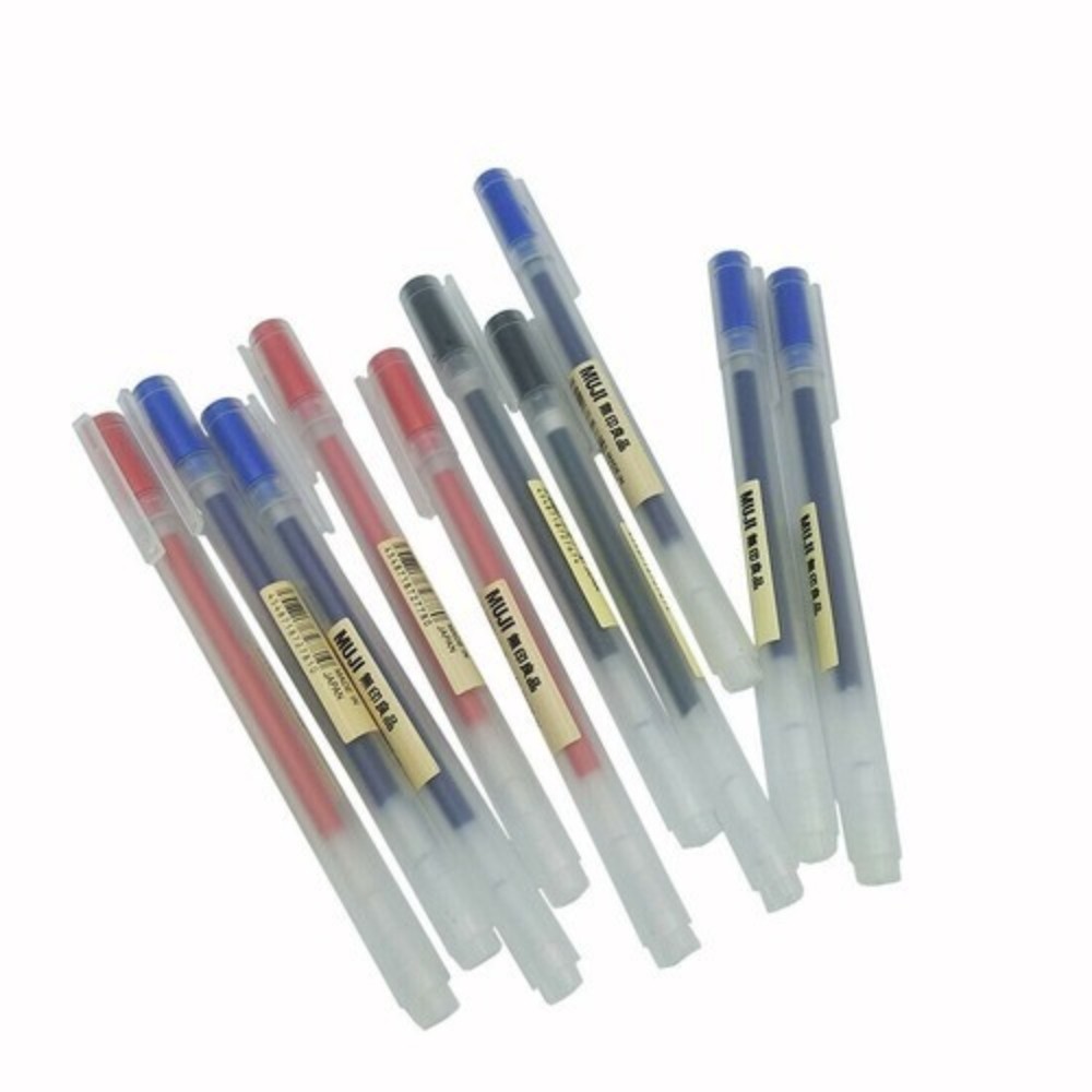 10pcs Muji Moma Japan 0.38/0.5mm Non-toxic Gel Ink Pen 4 Colors Muji Ballpoint