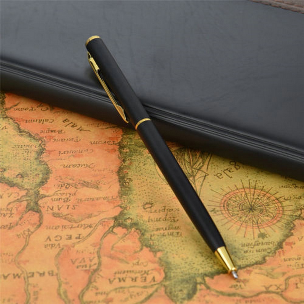 Stainless Steel Ballpoint Pen Ball Point Writing Pen Student Stationery Retro