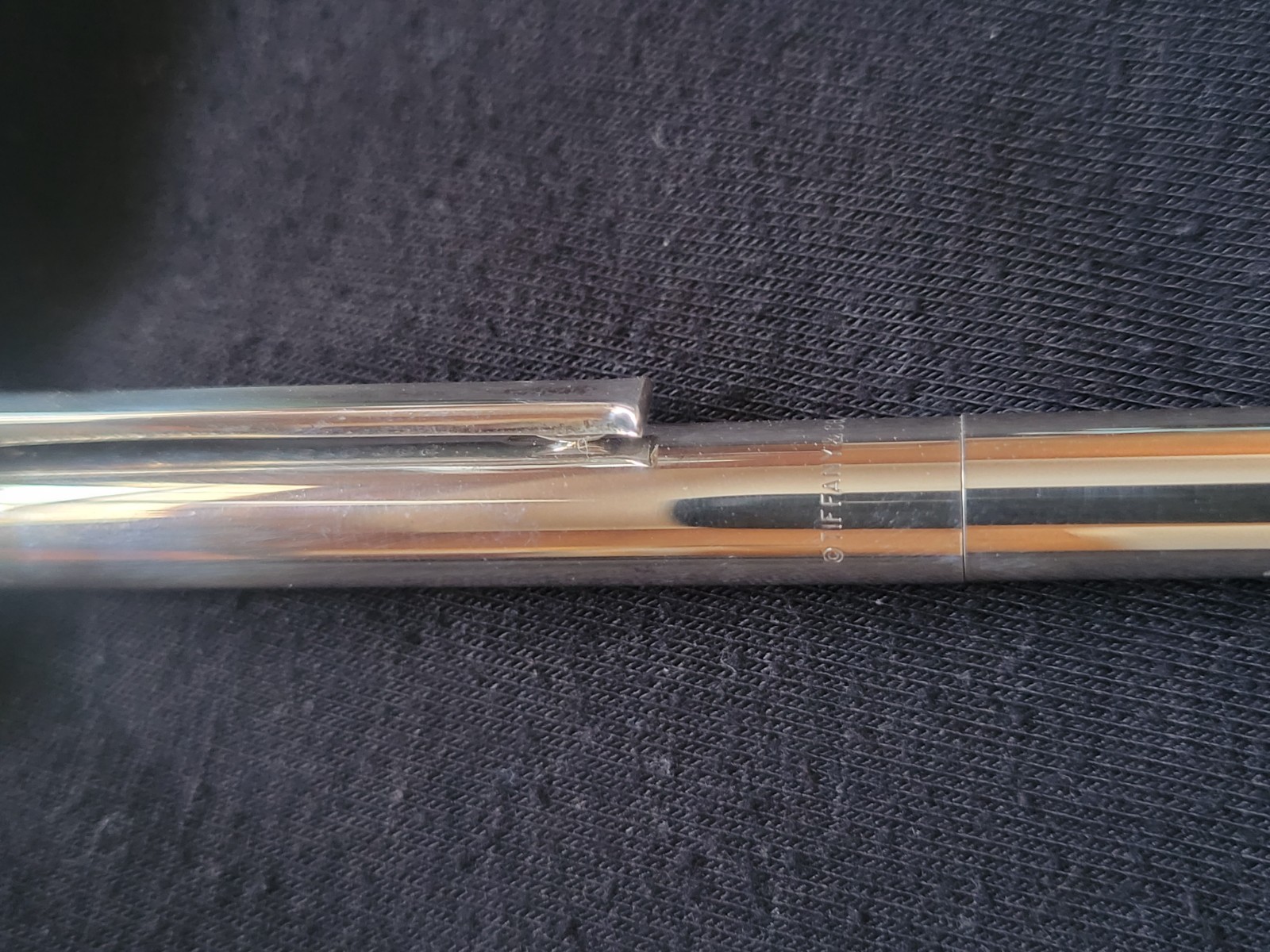 Tiffany & Co. 925 Sterling Silver T-Clip Ballpoint Pen with Pouch and Gift Box