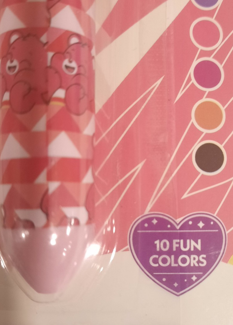 CARE BEARS RAINBOW PEN PINK WITH 10 FUN COLORS. CHEER BEAR ON TOP BRAND NEW