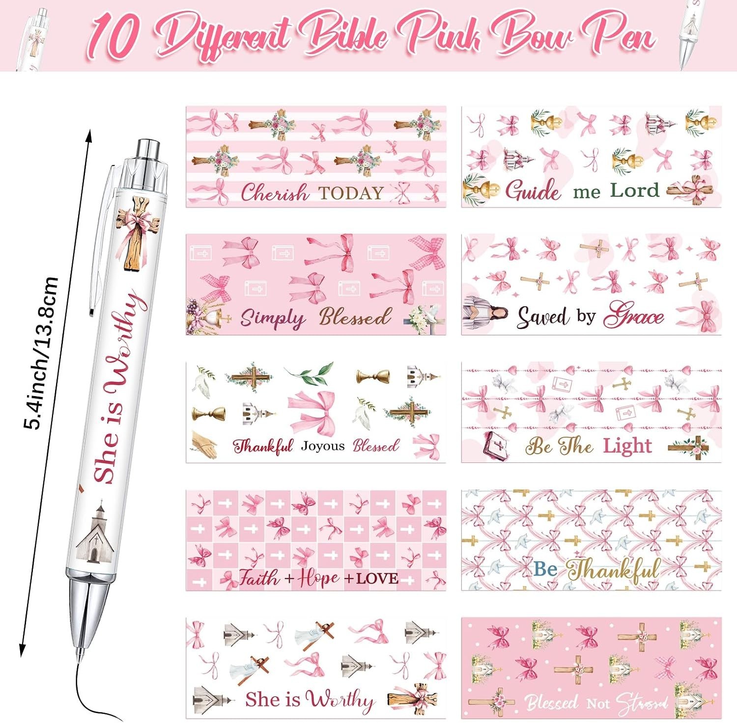 10 Pcs Christian Pens for Women Religious Ink Pens Easter Gifts Inspirational…
