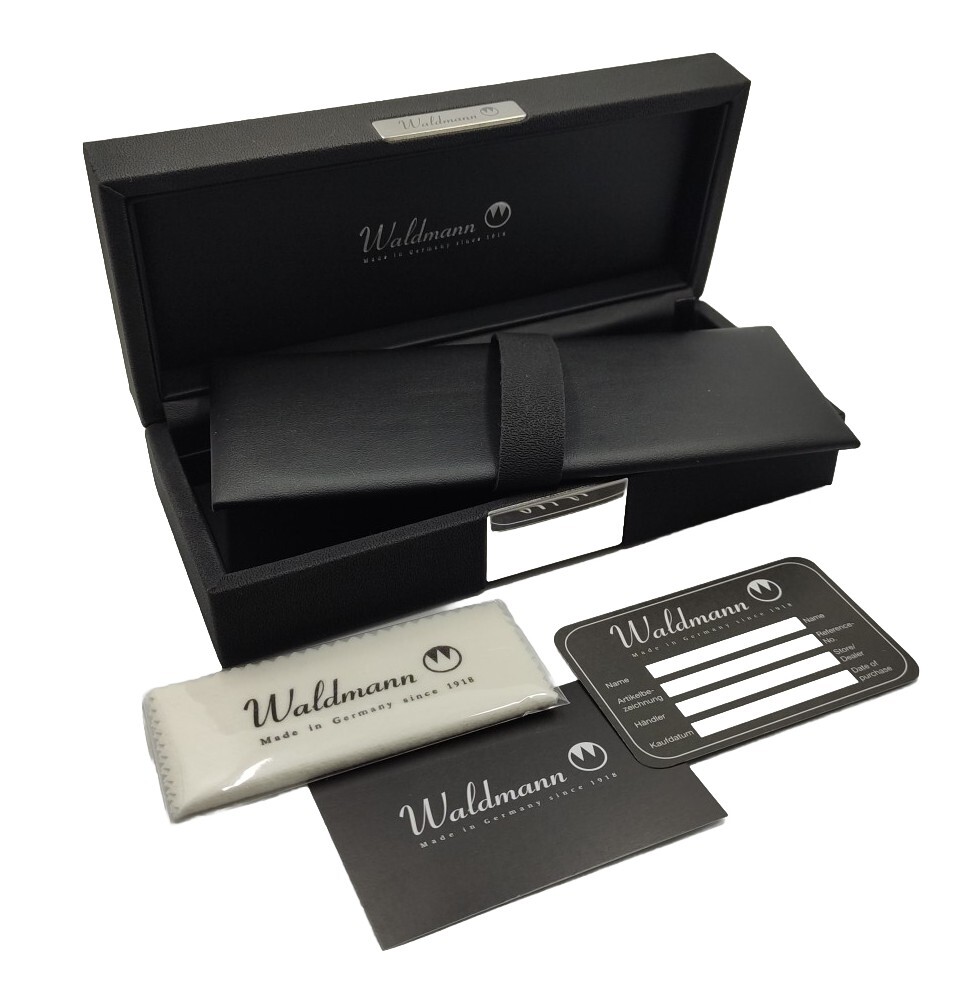 Waldmann Fountain Pen Sterling Silver 925 Pocket Model Black Enamel
