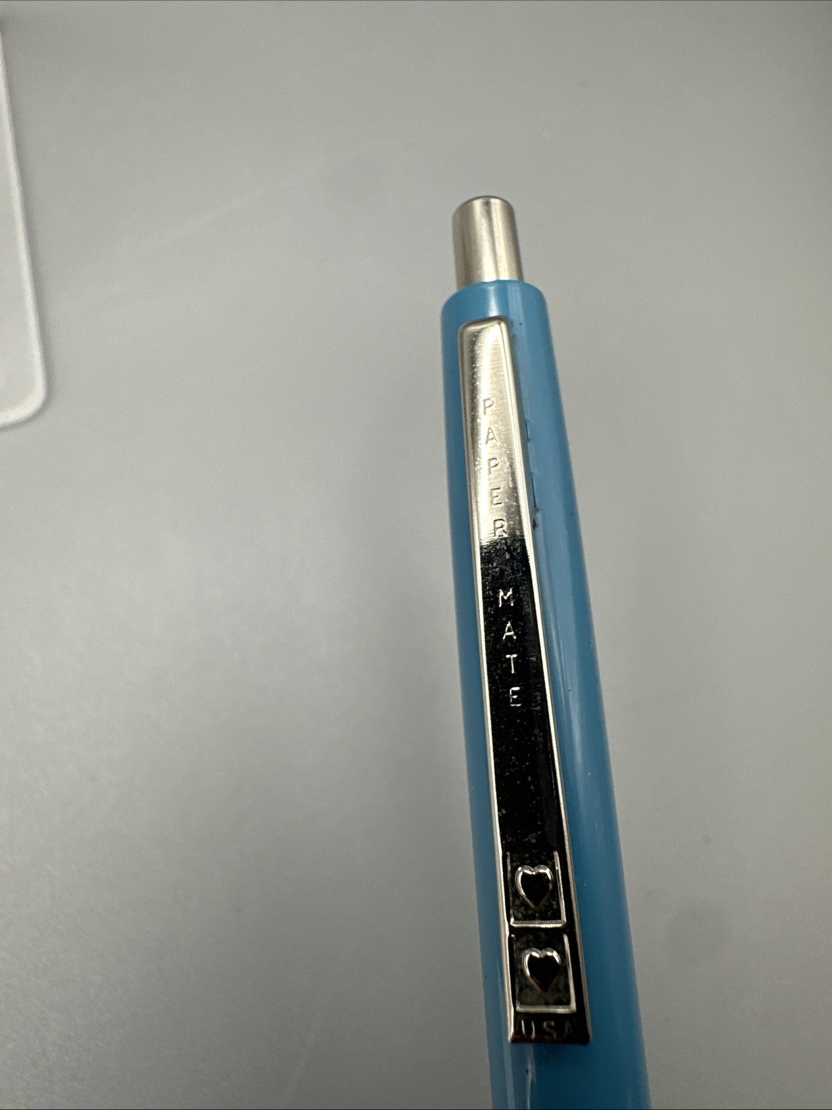 VTG Paper Mate Powerpoint Ball Pen Turquoise Black Double Heart Tu Tone 1328