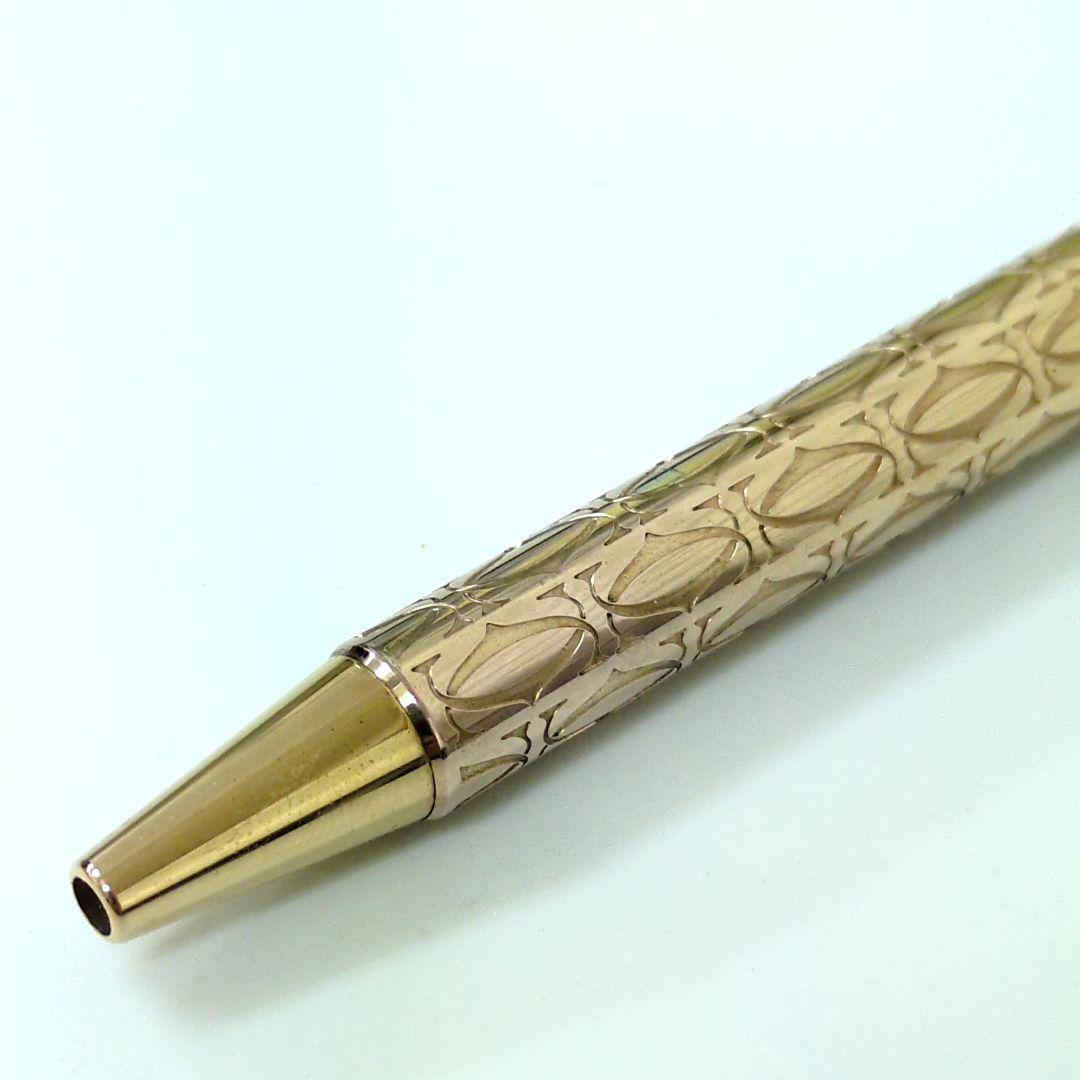 Cartier C de Ballpoint Pen Stationery Gold Authentic Unisex RARE w/ boxed