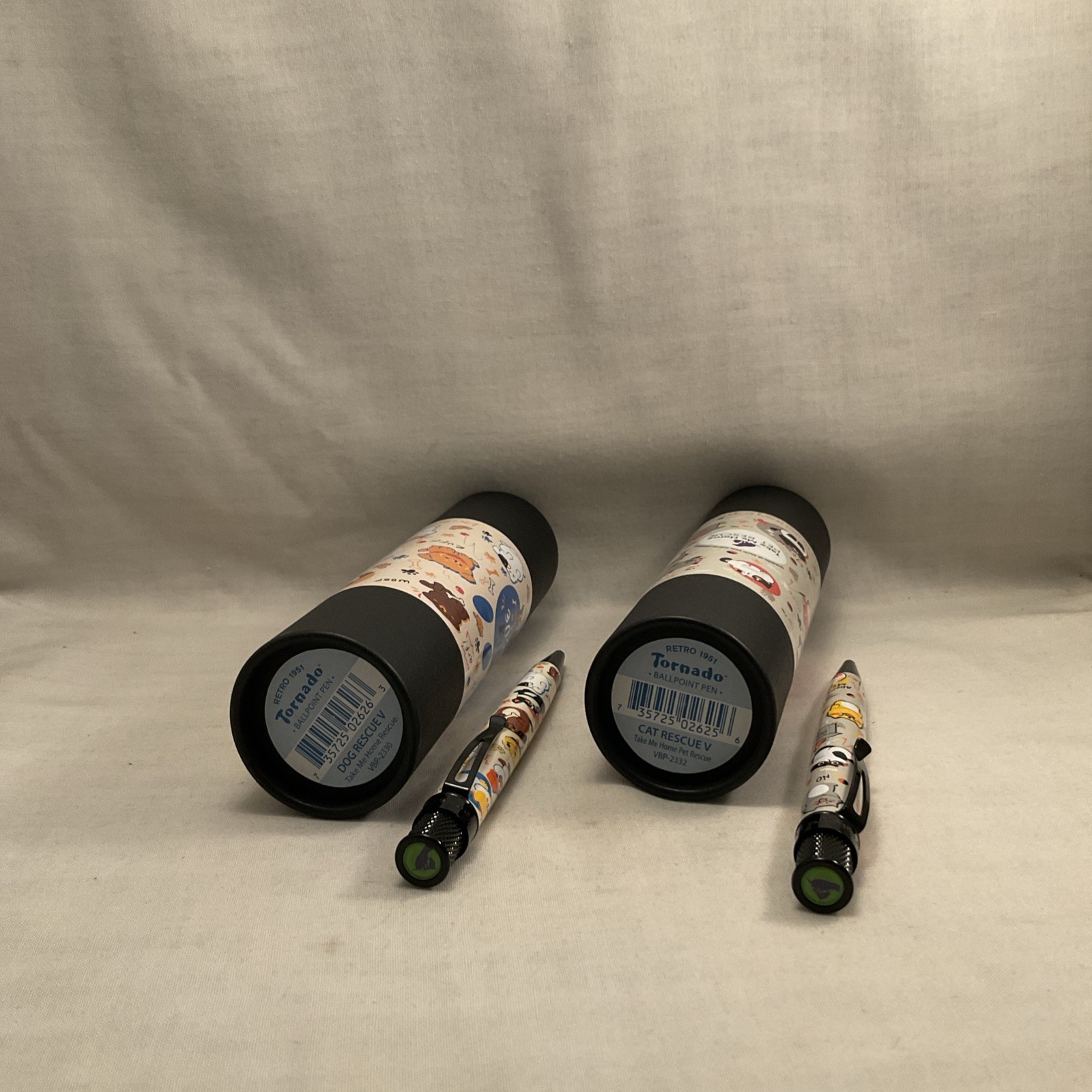 Retro51 Tornado Ballpoint Pens Dog & Cat Rescue Series 5 – Two Pen Lot, in Tubes