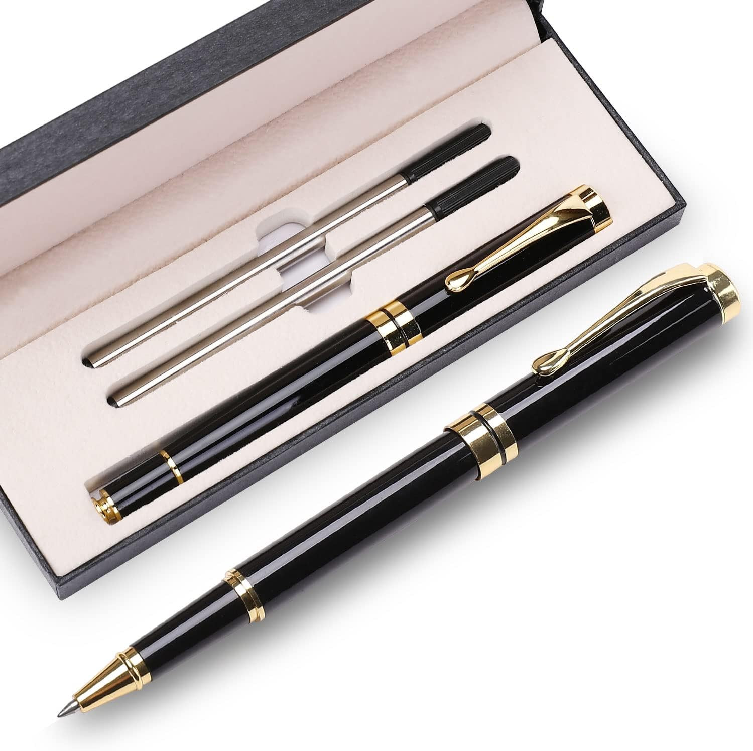 Elegant Ballpoint Pen Gift Set for Men & Women – Professional Black Gold 0.5mm