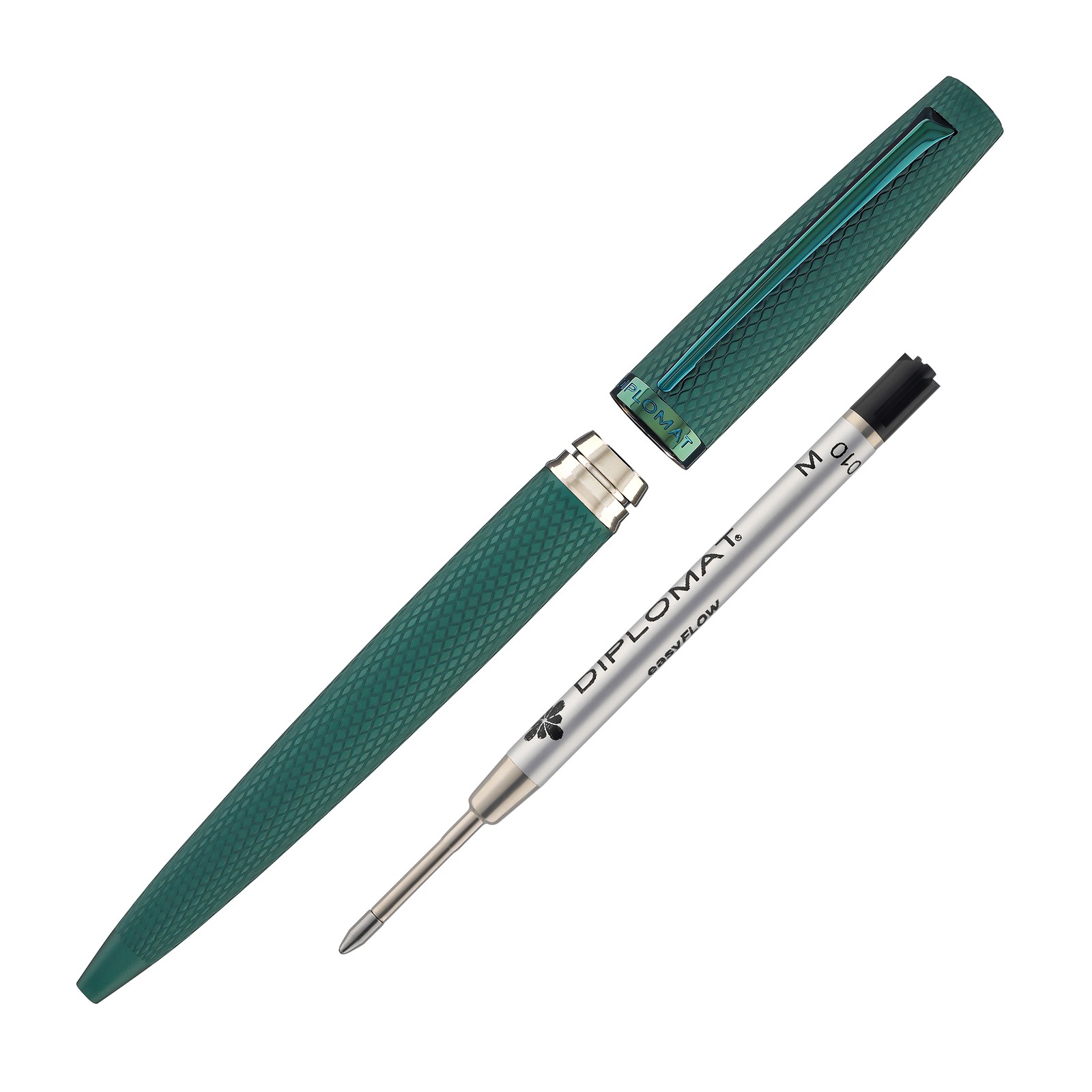 Diplomat Viper Ballpoint Pen in Green Guilloche – NEW in Box