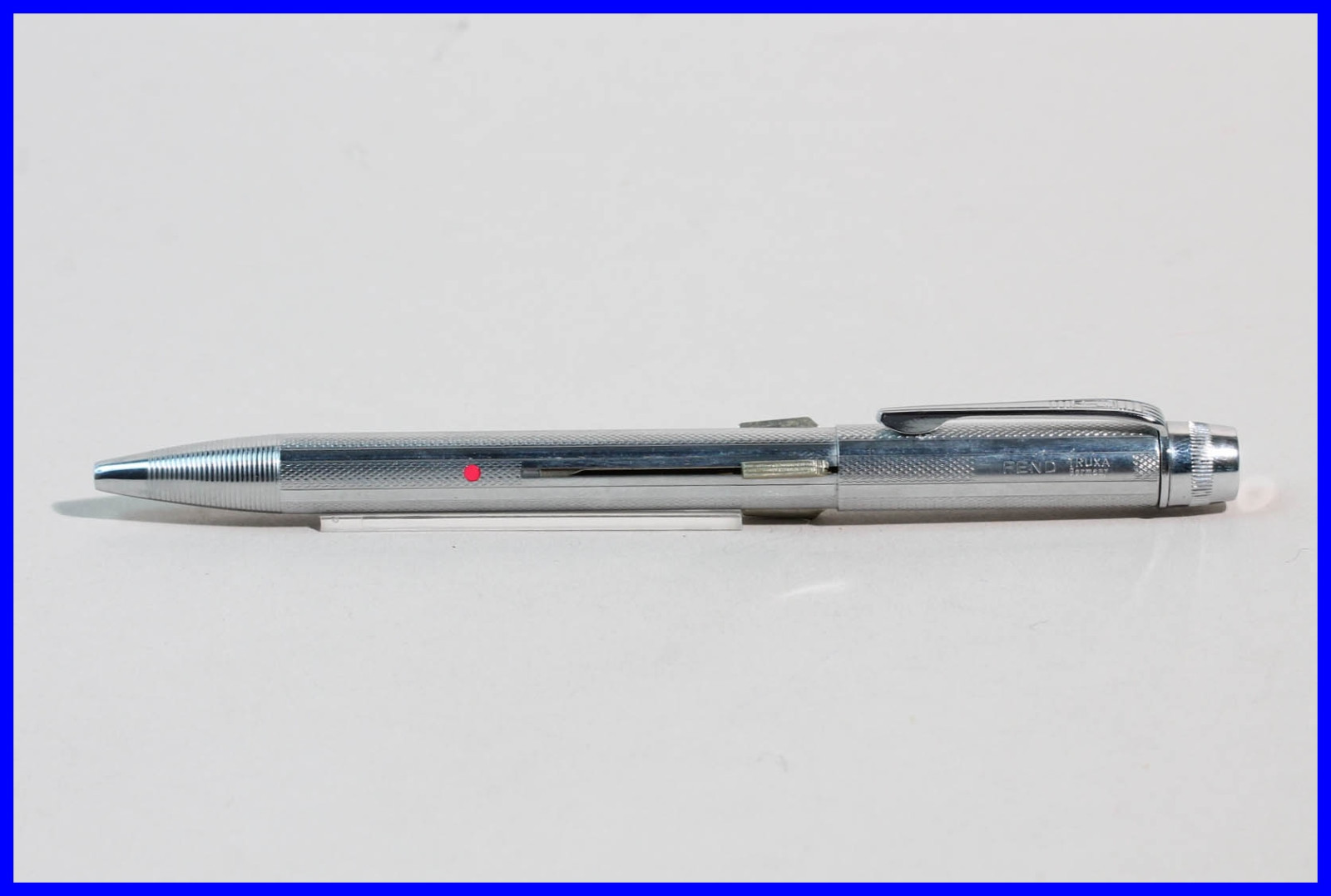 Perfect vintage FEND Chrome 3 Color Ballpoint Pusher Pen / special design