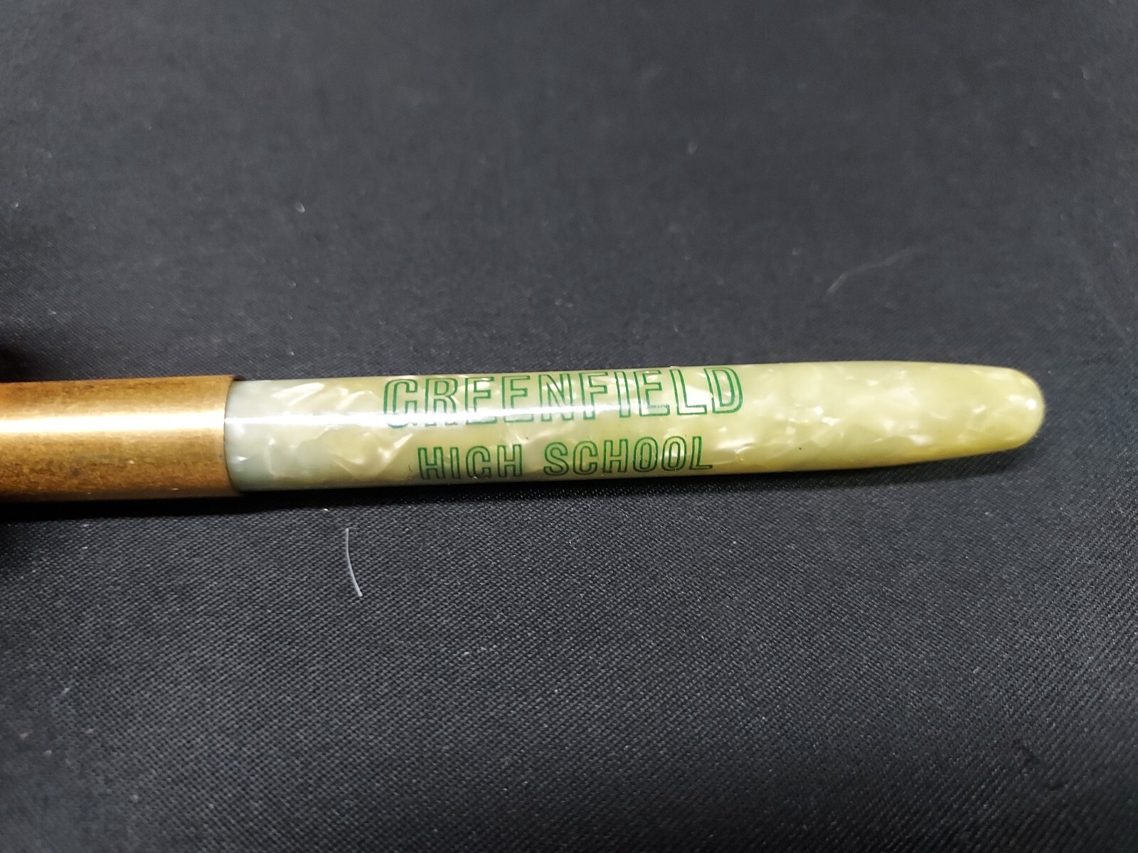 Old GREENFIELD HIGH SCHOOL MASSACHUSETTS Neetline Green Marble Pearl Pen