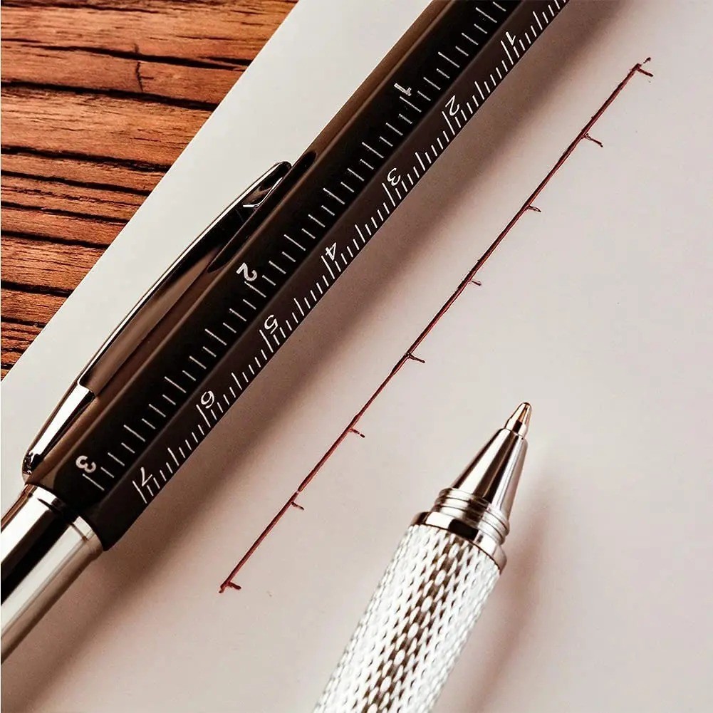 7 in1 Multifunction Ballpoint Pen with Modern Handheld Tool Measure Technical