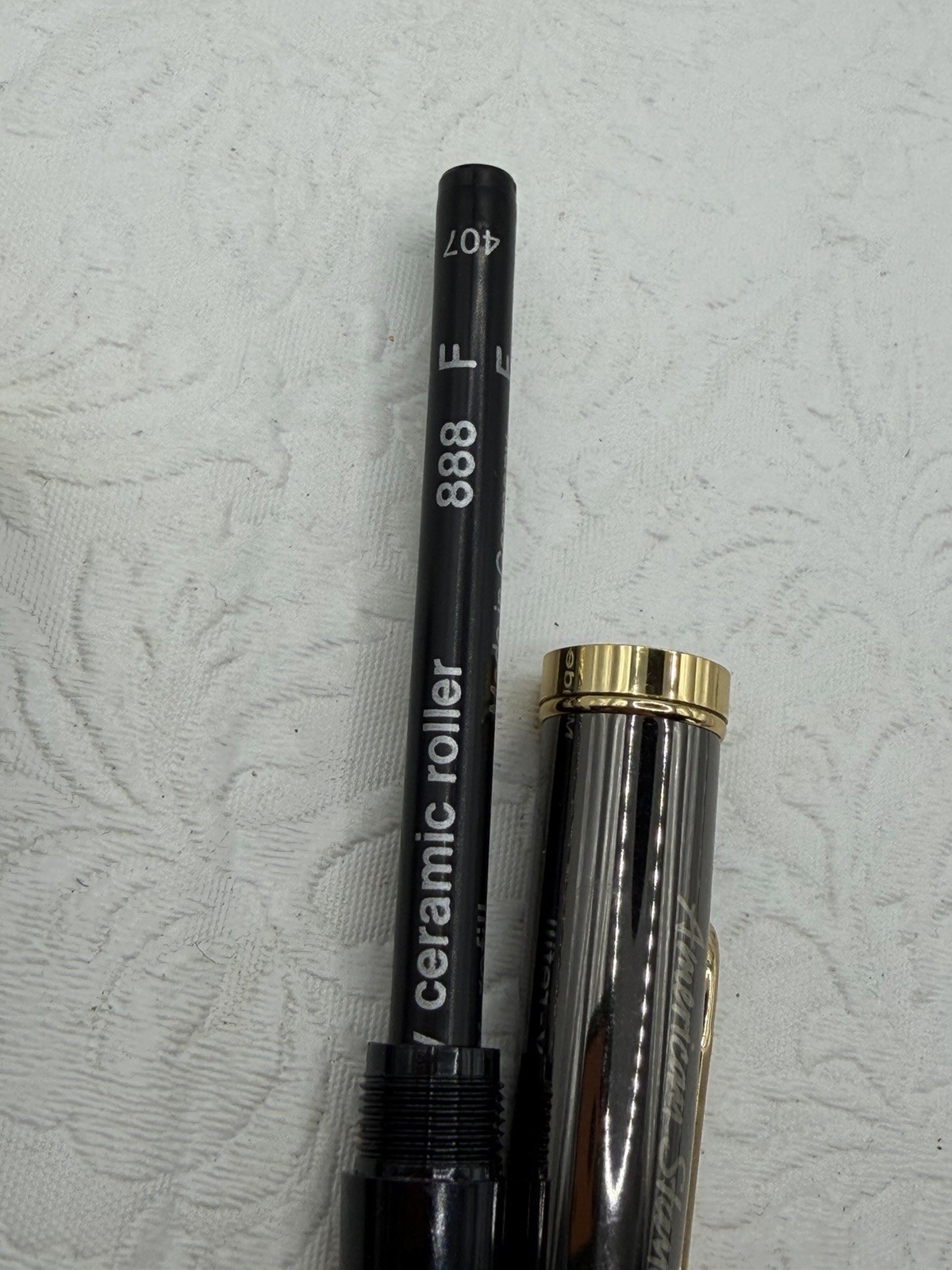 Bettoni Pen American Standard Roller Ball Gun Metal Gold Tone & Box