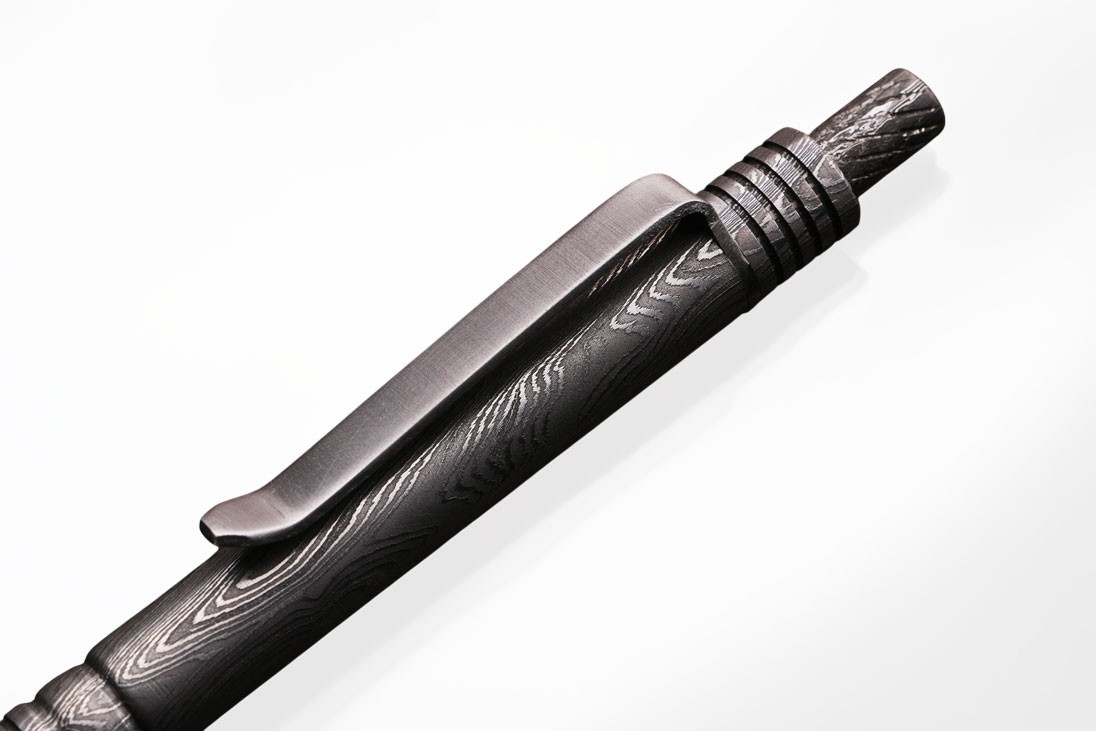Damascus Steel Metal Ballpoint Pen Silver 137mm 70g Stationary Gift w/Box