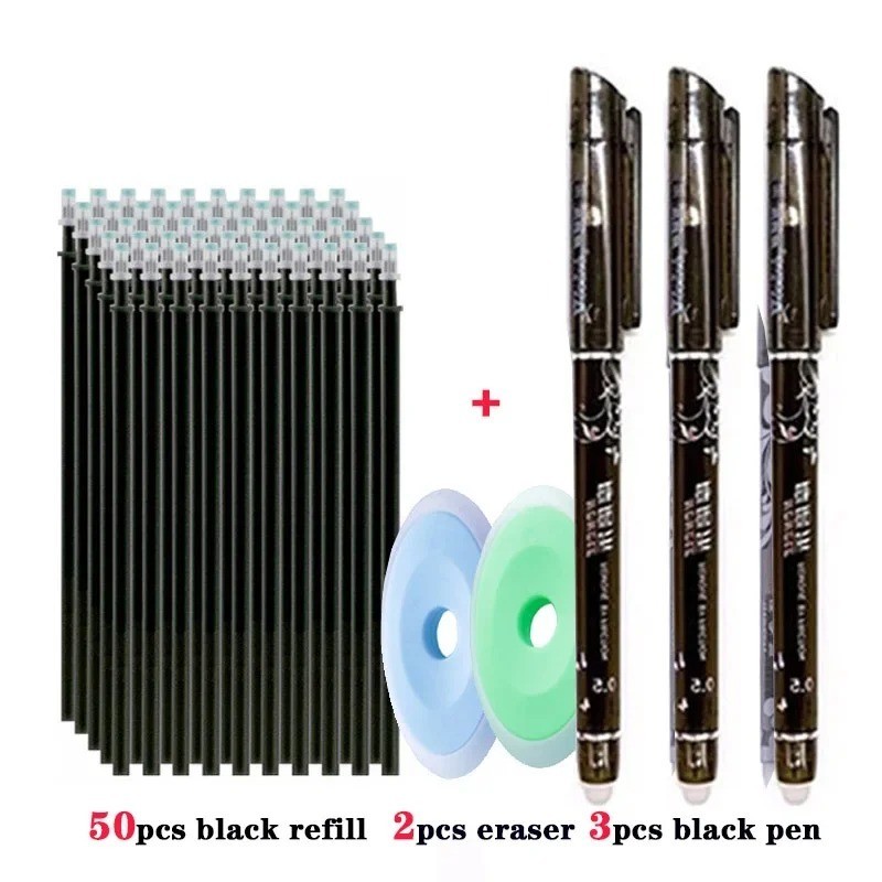 55pcs/lot Erasable Gel Pen 0.5mm Refill Rod Magic Ink Erasable Pen Washable