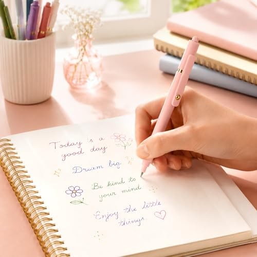 10pcs Colored Gel Pens, 0.5mm Fine Point Retractable Colorful Pens for