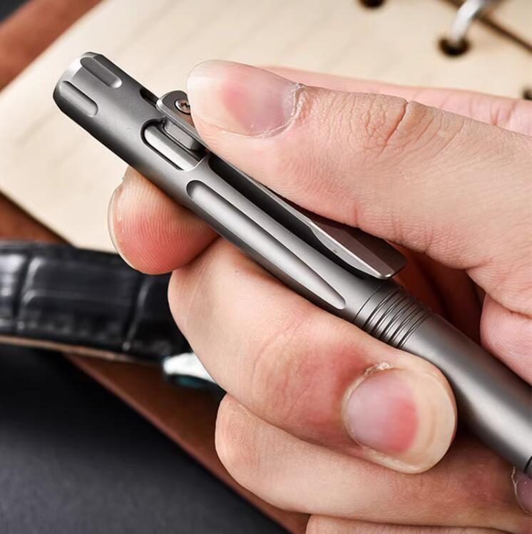 1PC Titanium Ballpoint Pen EDC Pocket Pen Office Business Writing Signature Gift
