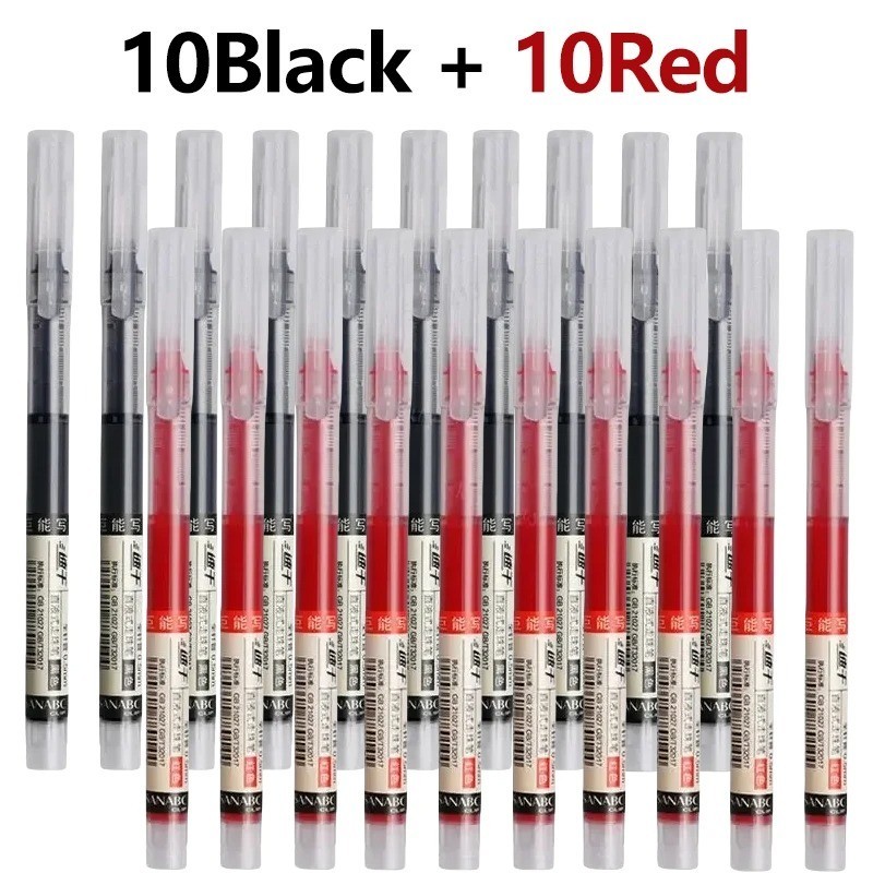 20pcs Gel Ink Pens 0.5mm Black Blue Red Needle Tip School Office