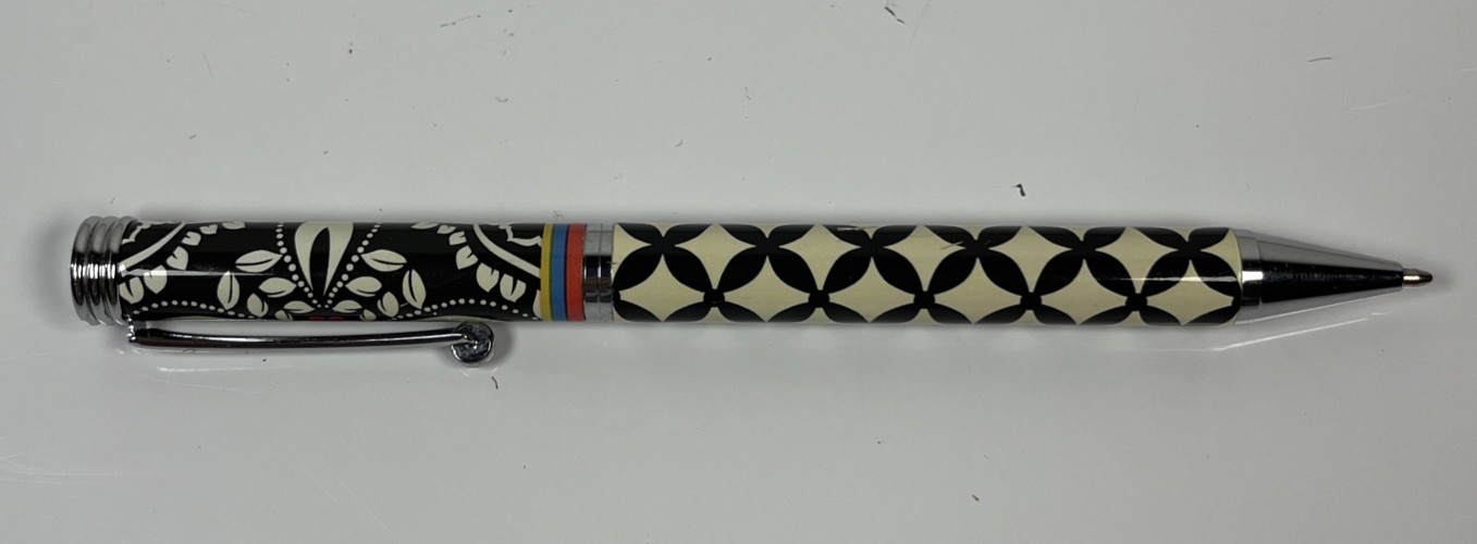 Vera Bradley Black & White Black Ink Ballpoint Pen