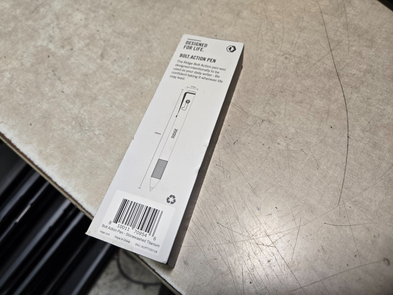 Ridge Bolt Action Pen Stonewashed Titanium Still factory sealed!