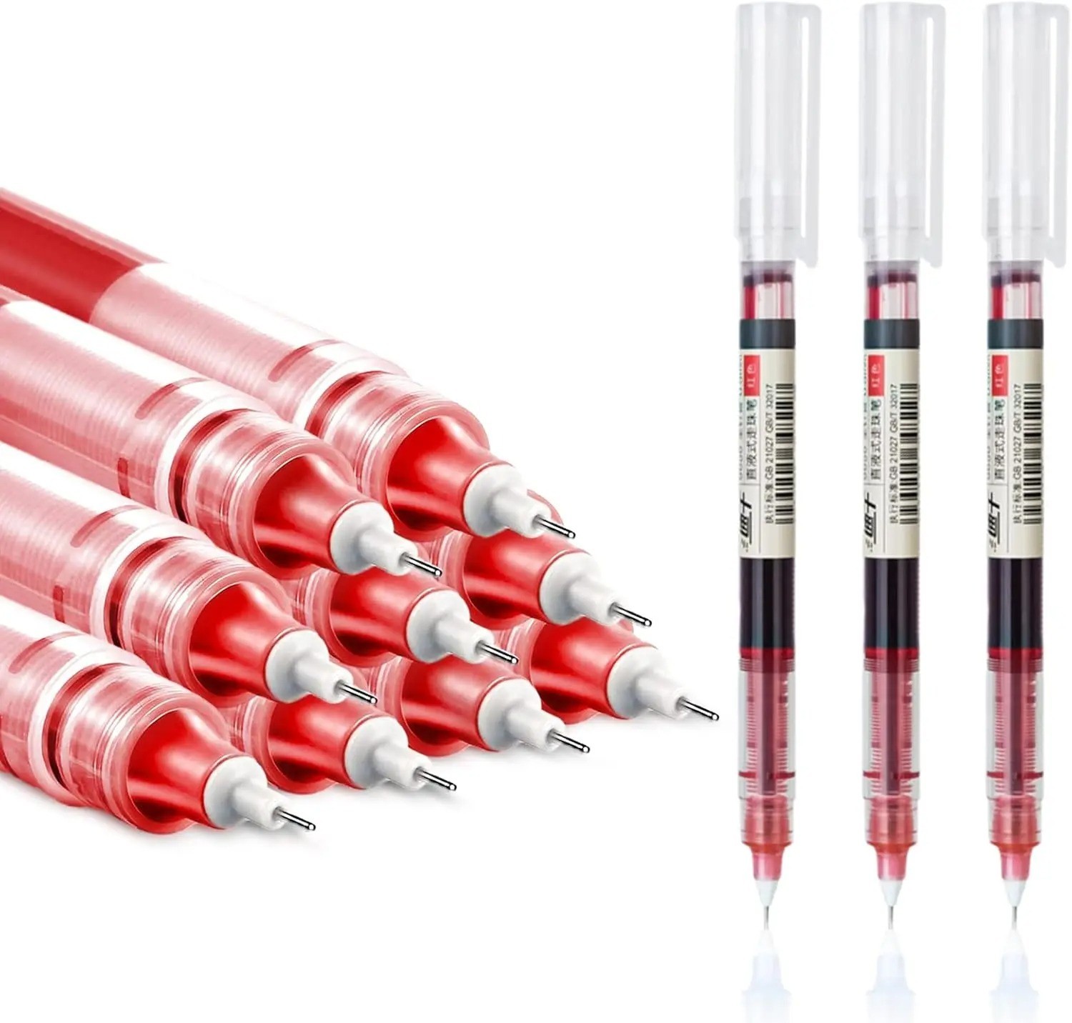10PCS Gel Ink Pens 0.5mm Fine Point Writing Pens Black Blue Red