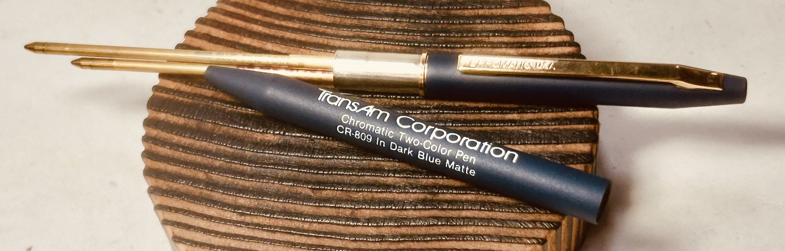 1987 Ritepoint CHROMATIC STANDARD 2-Color Salesman Sample CR-809 Advertising Pen