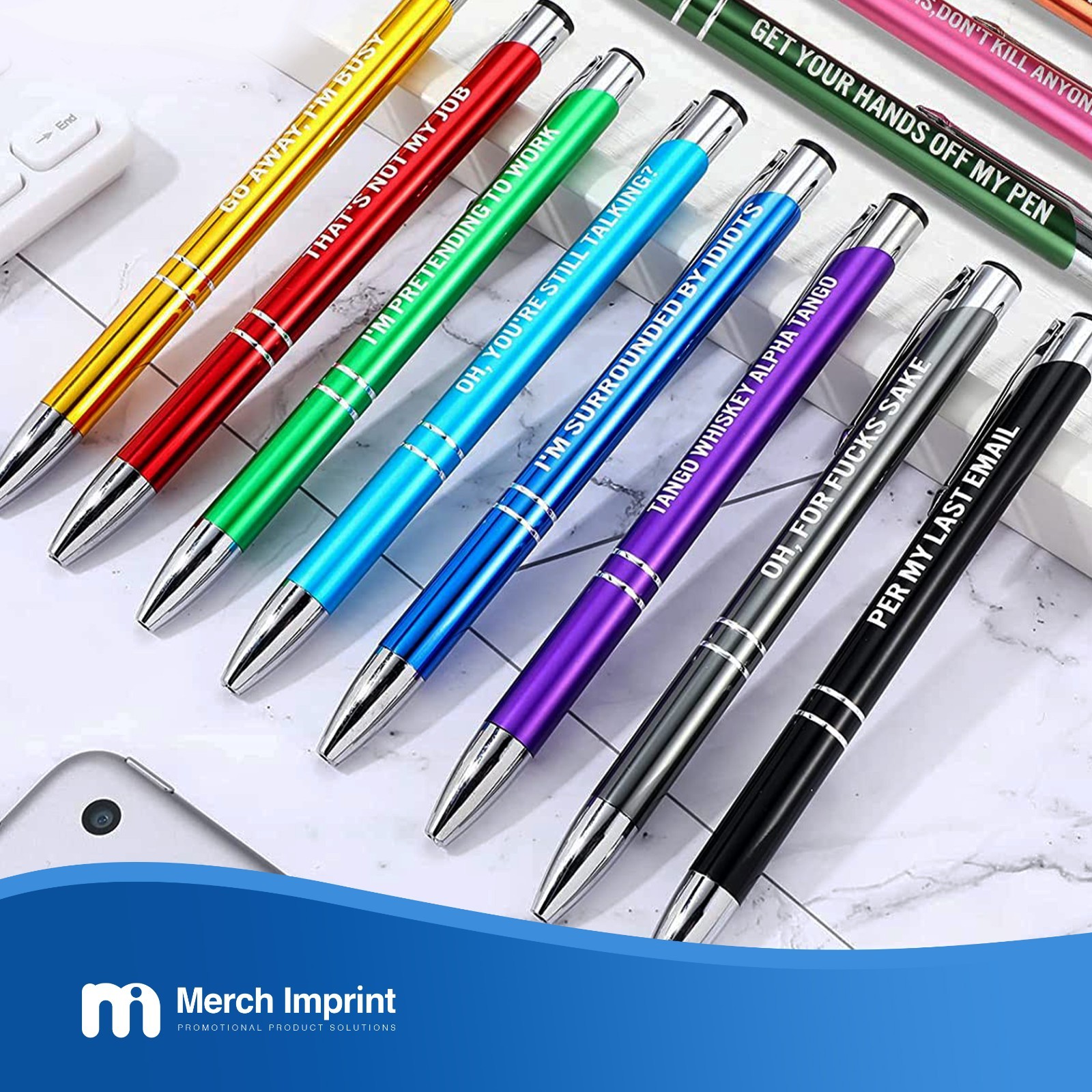 Personalised Pens 10-500 BULK ORDER Metal Customised Pens Ballpoint Pen Gift