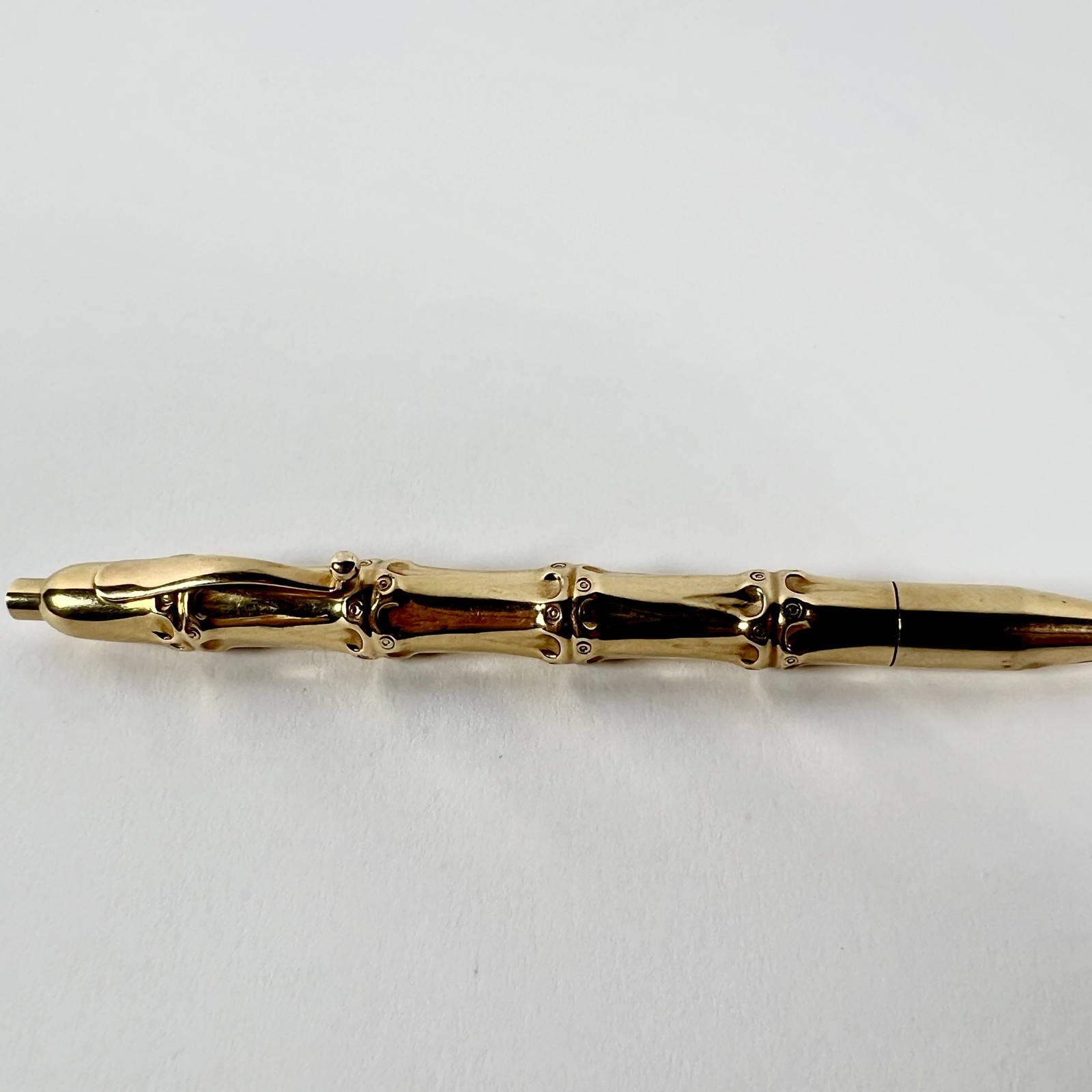 Vintage 1940’s Louis Tamis Bamboo Pen 14K Solid Yellow Gold