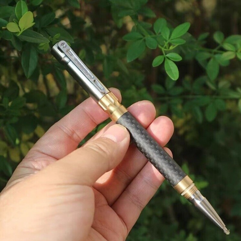 Titanium Alloy Brass Pocket Ballpoint Pen Business Office Stationery Outdoor EDC