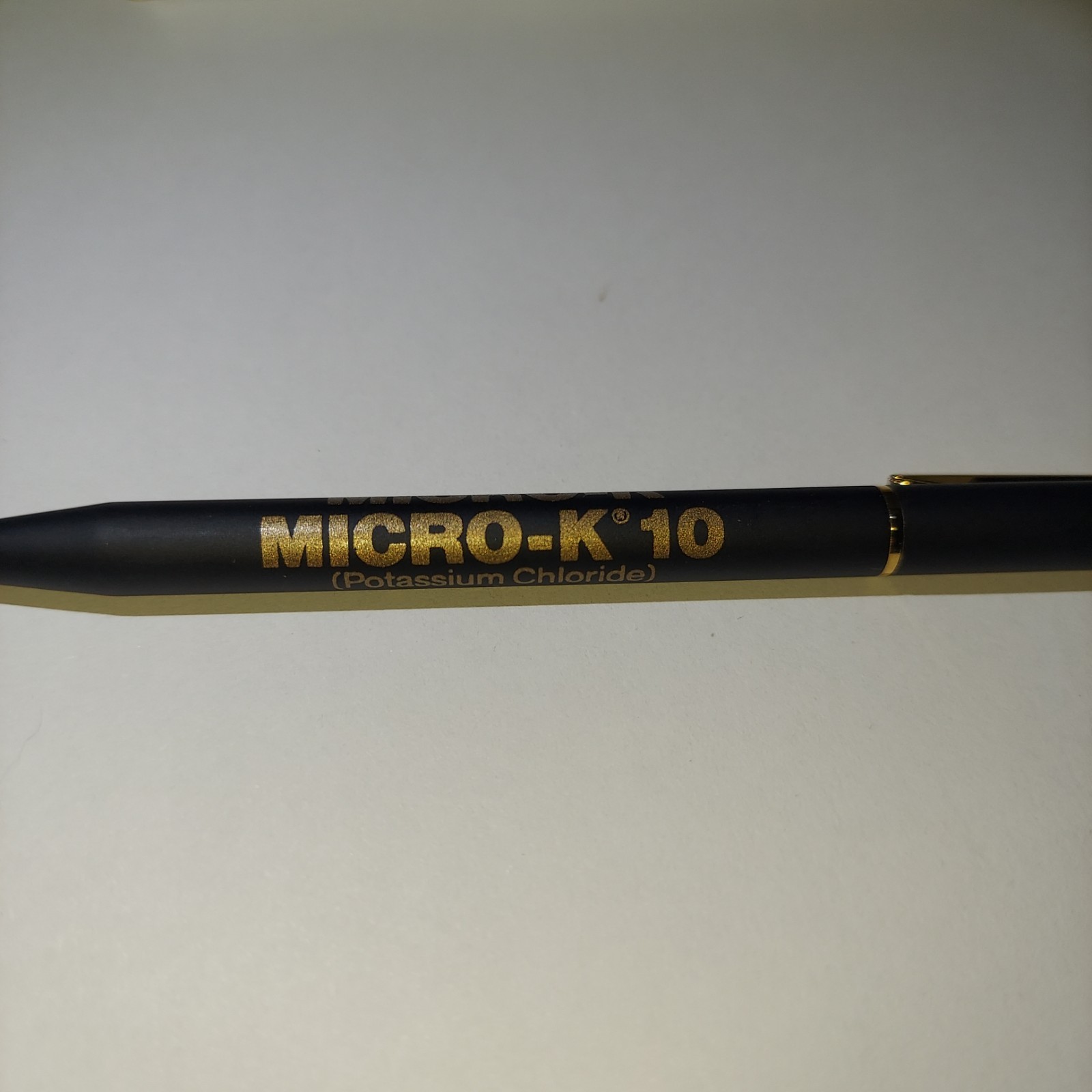 Vintage Chromatic Pen Black Gold Trim Pharmaceutical Advertising GUC Micro K 10