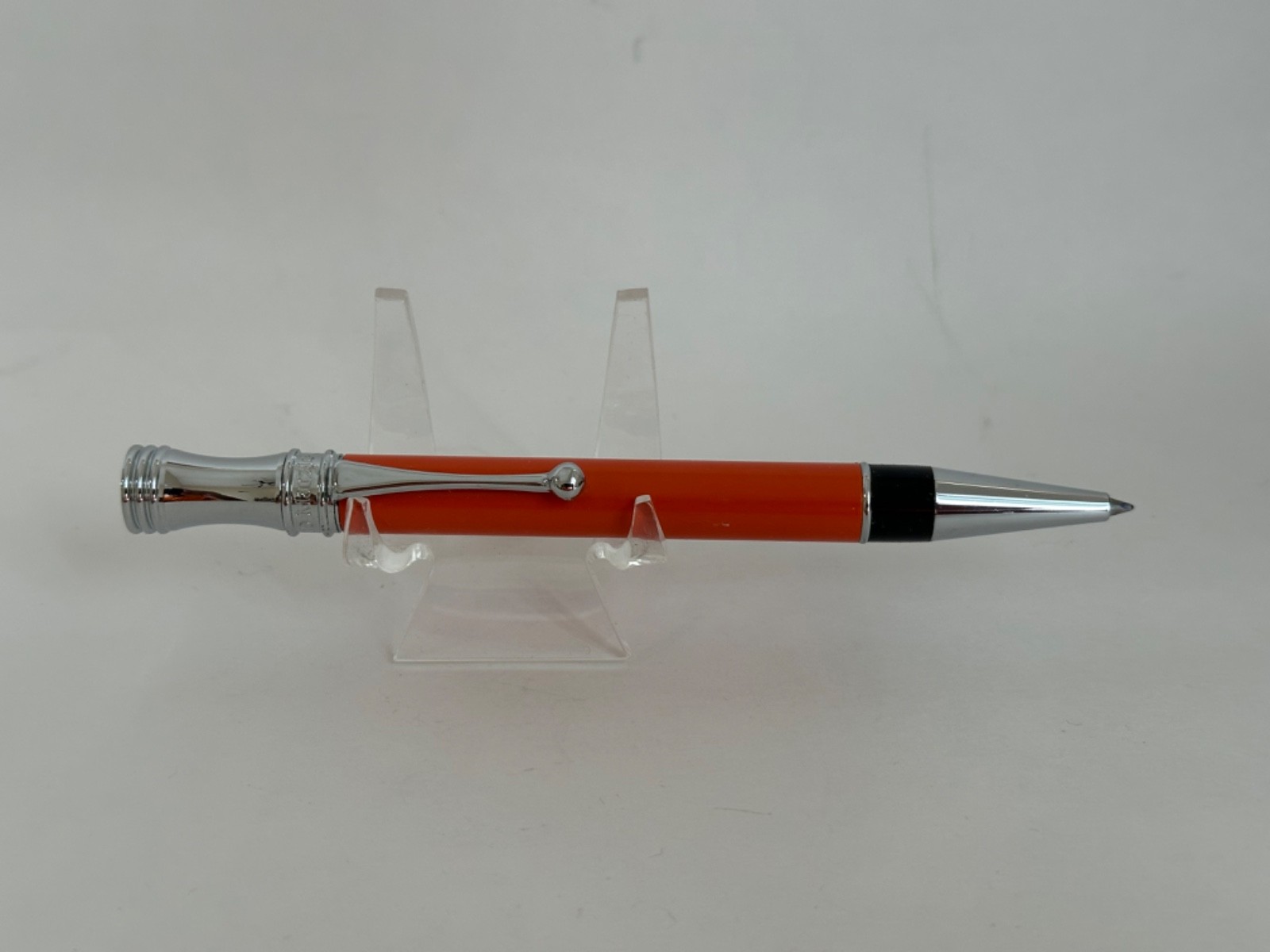 Vintage Rare Campo Marzio Ballpoint Pen Silver & Enamel Orange, Working