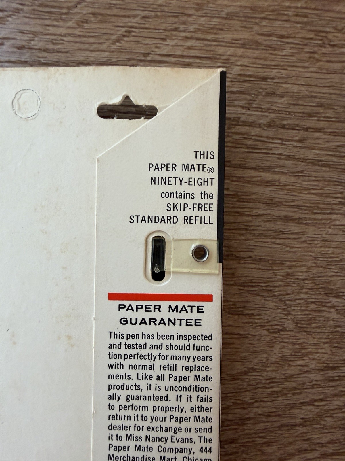 Vintage Paper Mate Ninety-Eight Ballpoint Pen NOS On Card Made USA 98¢ Black