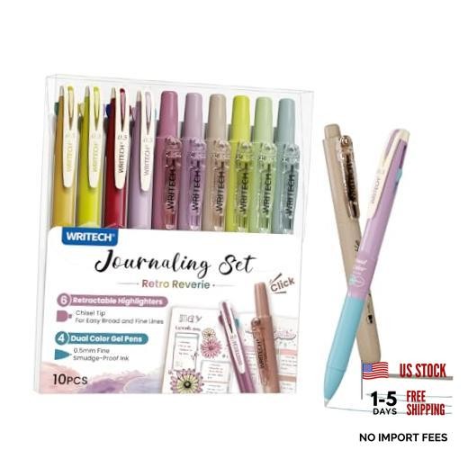 Gel Pens Journaling Highlighters: Journal Set Aesthetic Assorted Color Vintage