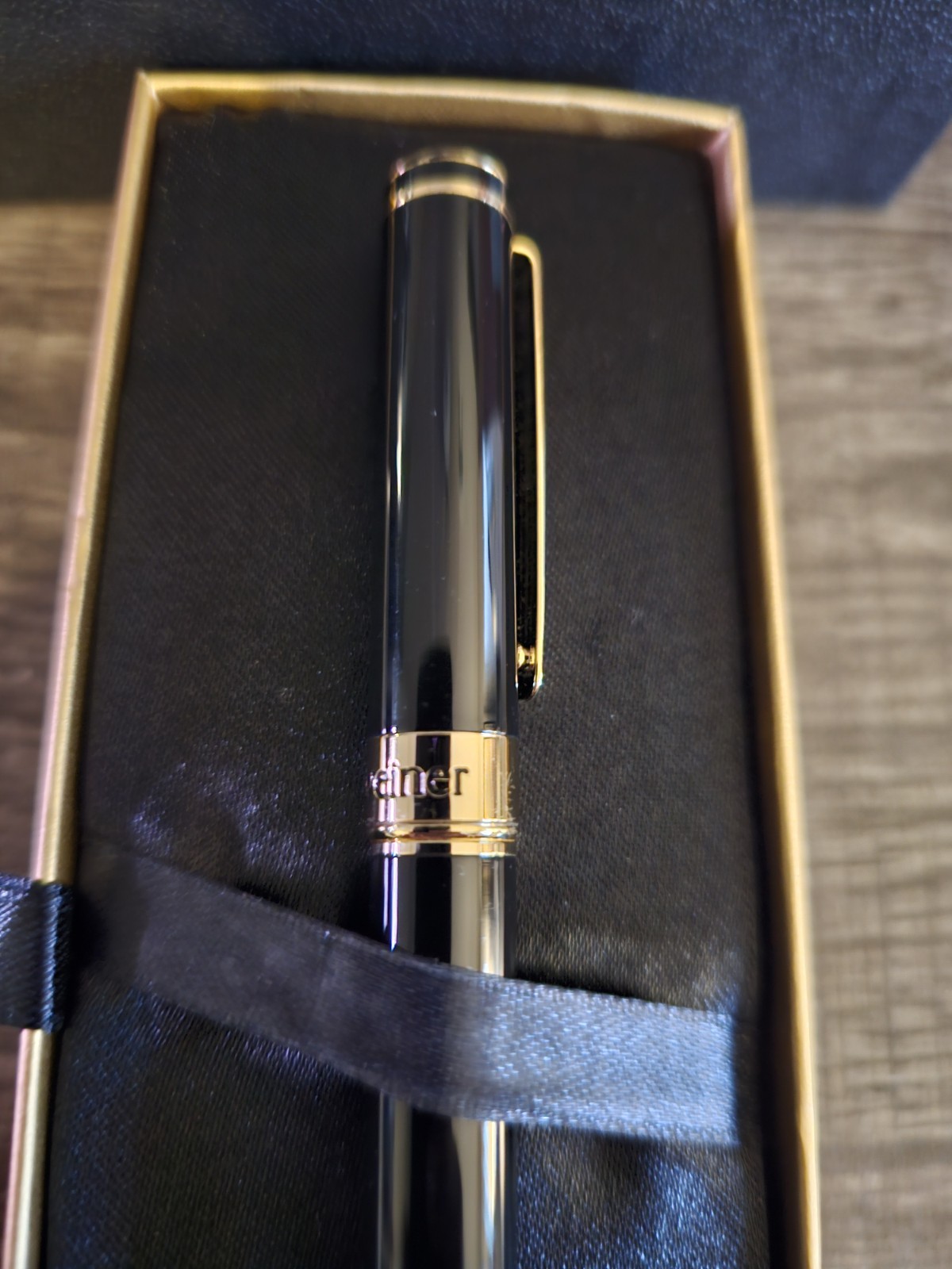 Scrivener Of London Ballpoint Pen Made In Germany Black And Gold Lacquer