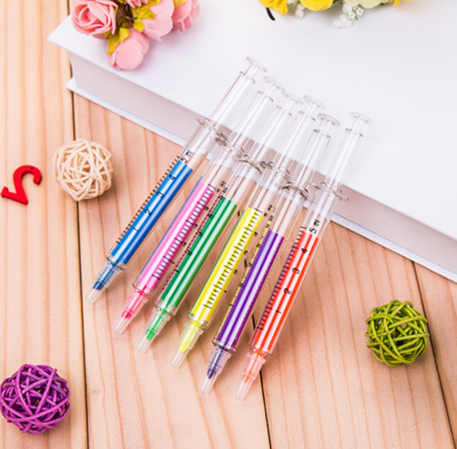 1pc Highlighters Pen Marker Needle Ball Point Nurse Hospital