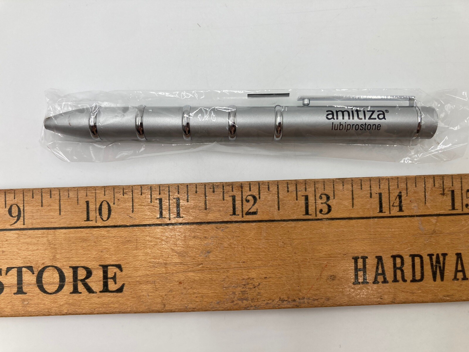 Amitiza Silver Metal Ballpoint Pen Black Ink Twist Action Drug Rep Works Vintage