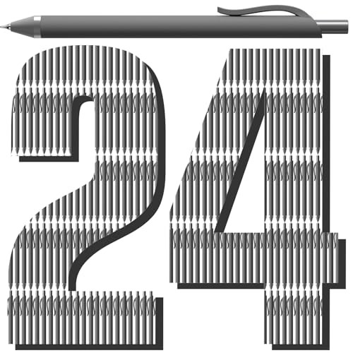 24 Pack Gel Pens Black Ink, 0.7mm Fine Point Smooth 24 Pack Black Ink