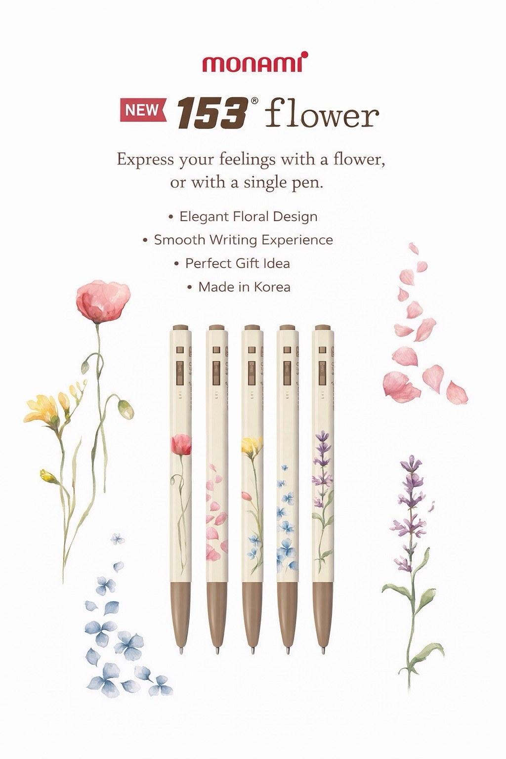Monami 153 Story Pen Set 20pcs Korean Cute Stationery Smooth Writing Gift Set