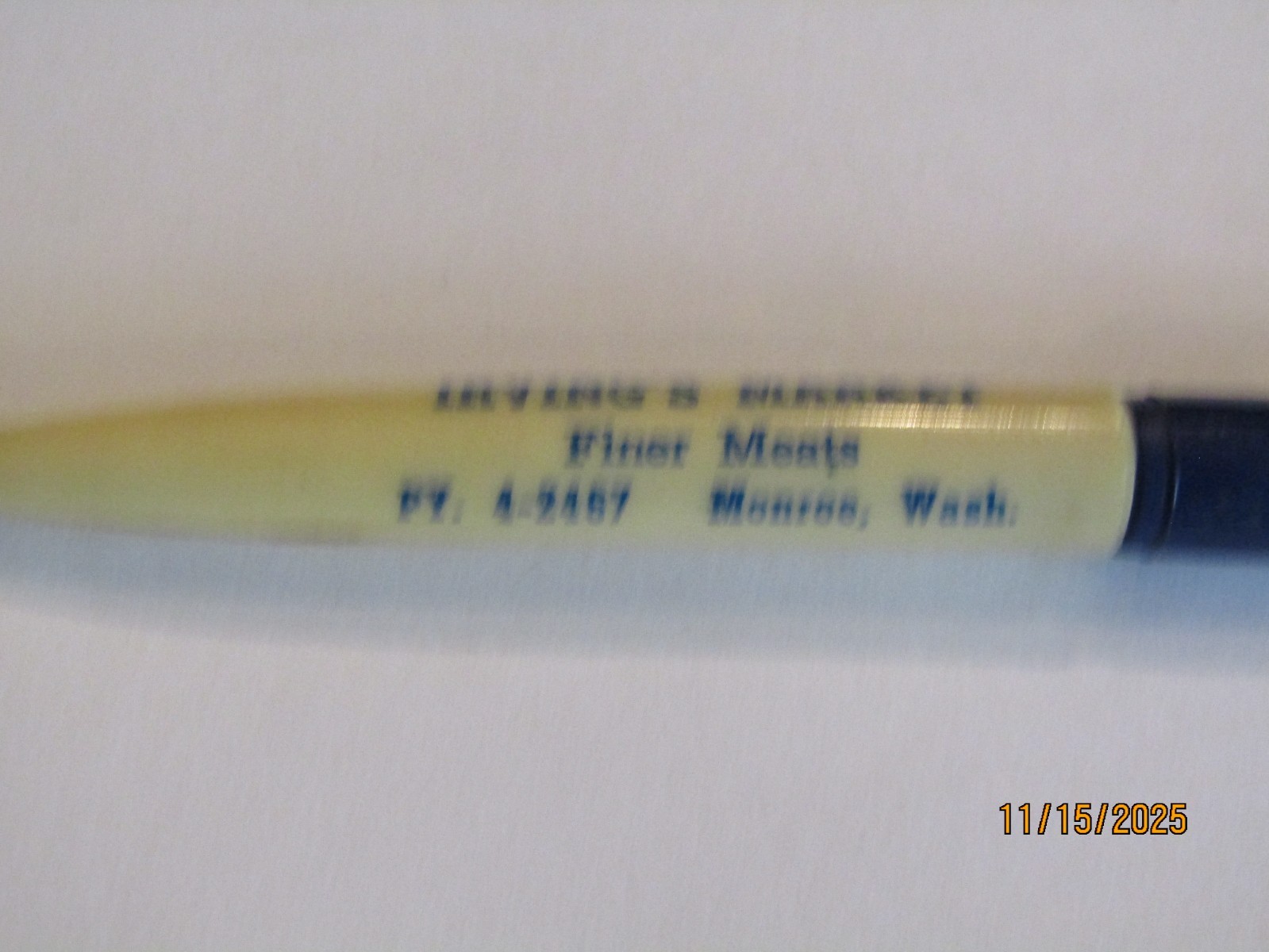 Vintage Ritepoint Ball Point Pen Irving’s Market Monroe Wash A Milk Carton Top