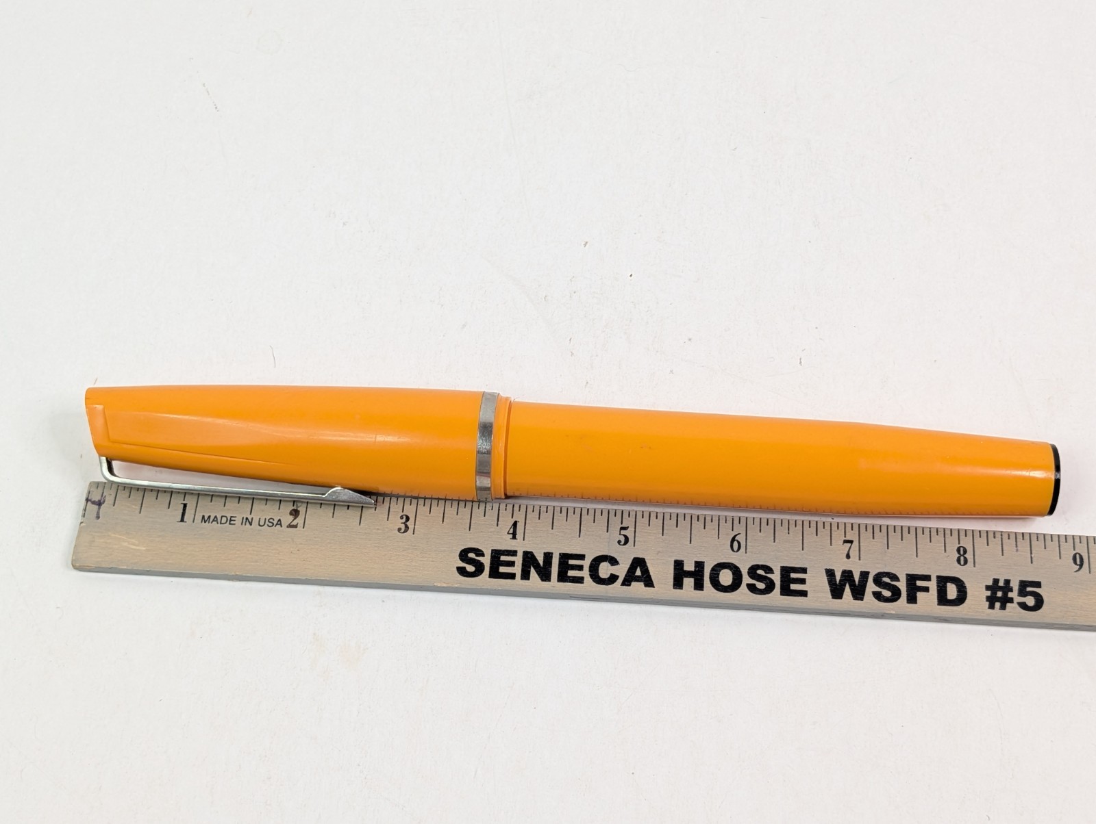 Large Oversized Jumbo 9″ Orange Ball Point Pen Novelty Gag Office Italy Vintage