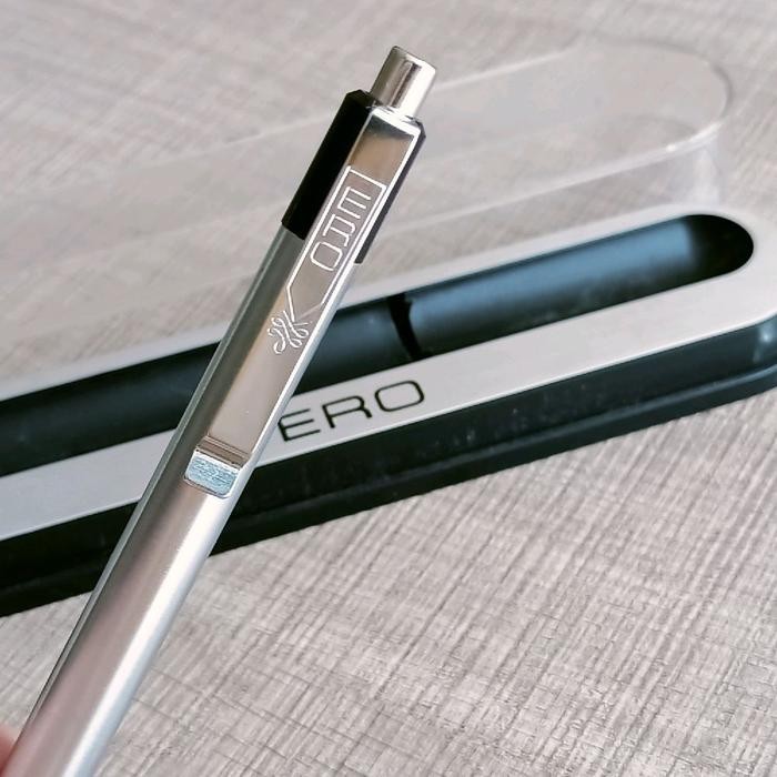 ERO Ballpoint Pen in Brushed Steel with Box Preowned Near Mint VP793
