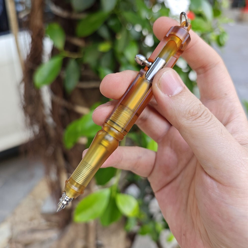 Ultem PEI+Titanium Keychain Ball Pen EDC Mechanical Pen Office Signature Pen 1pc