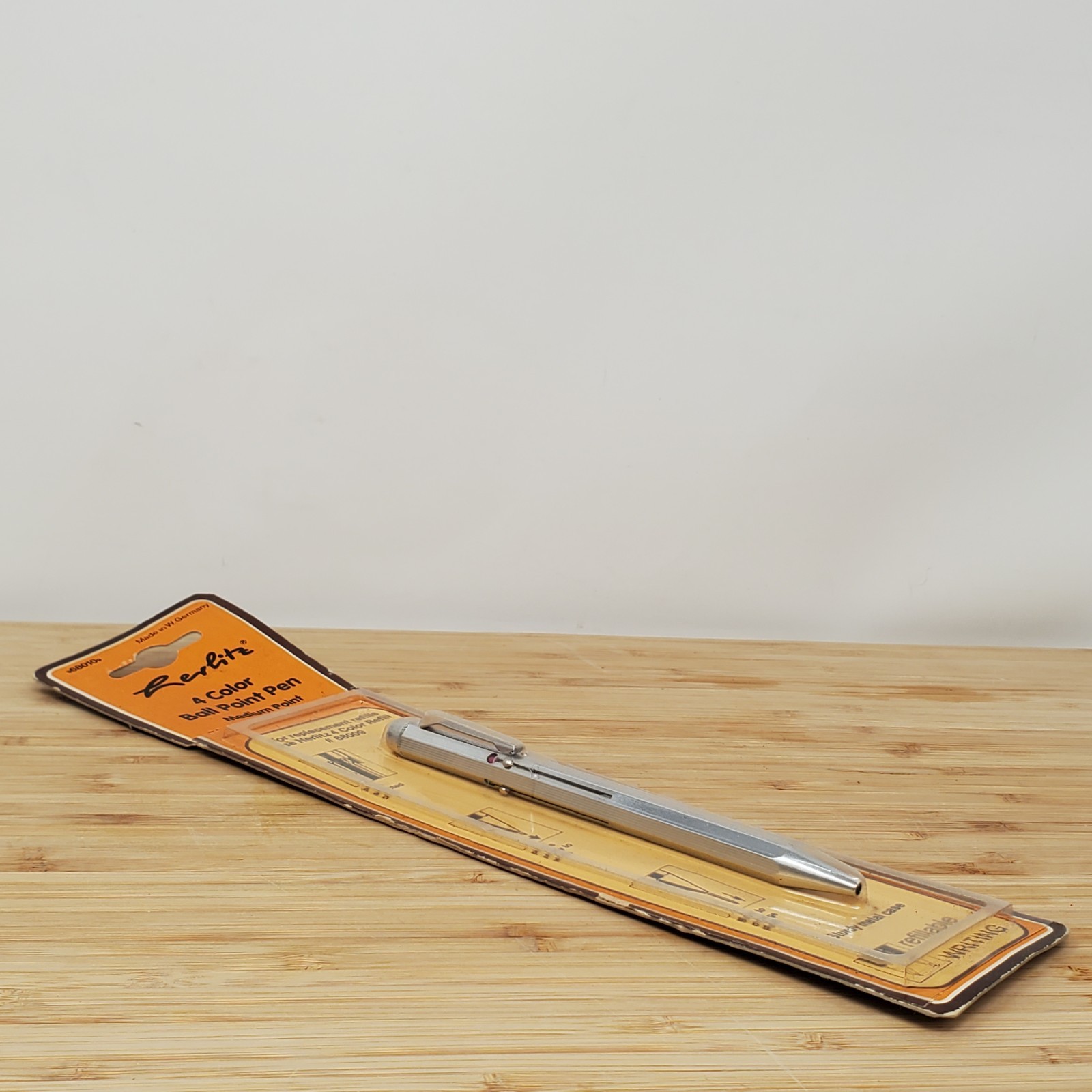 Vintage Herlitz 4 Color Ballpoint Pen Metal Case W Germany Multi Pen NOS