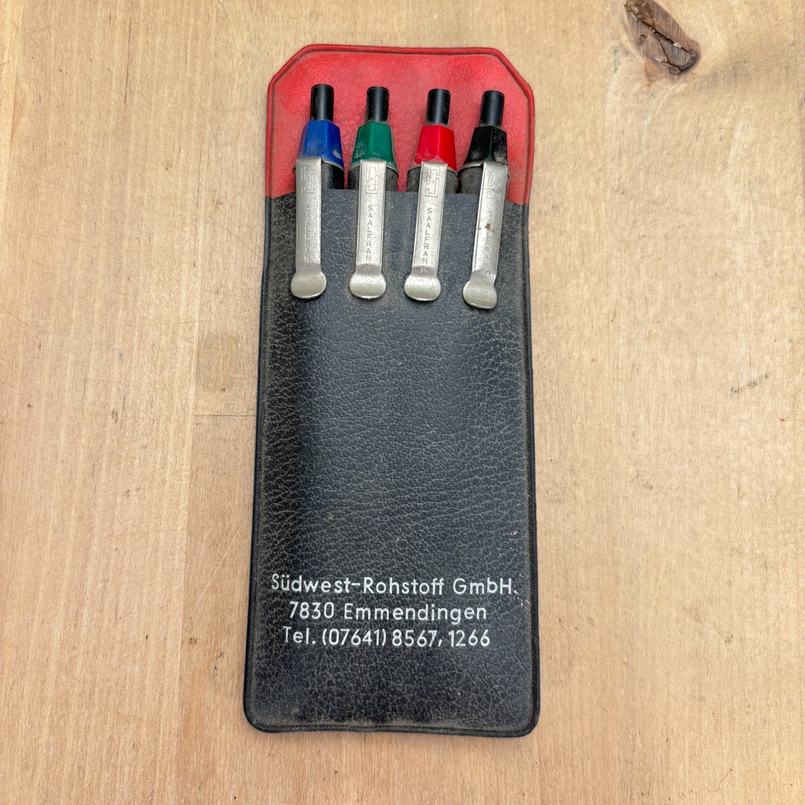 Vintage Saalfrank Ballpoint Pen Set, 4 Colors in Advertising Pouch – INK DRY