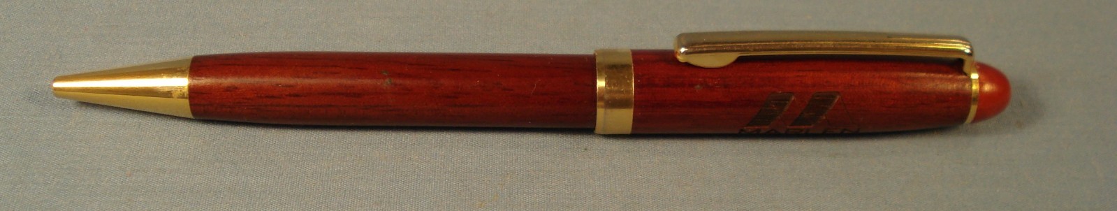 MARLEN Pen. Simulated Wood Color with Gold Trim.