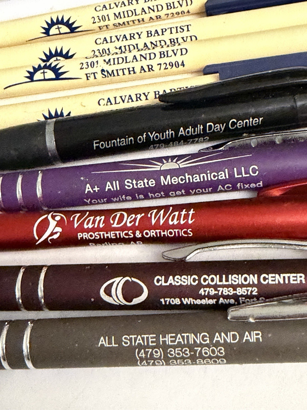 Company Logo Branded Pens Old Vintage Pen Lot of 12 One Dozen Various Styles