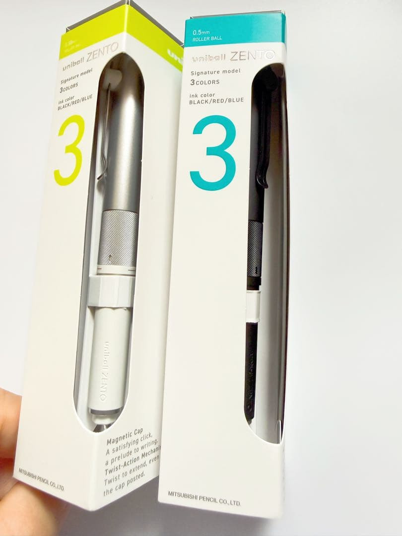 Uni-ball ZENTO Signature Model 3 Color Ballpoint Pen 0.5mm & 0.38mm Set of 2