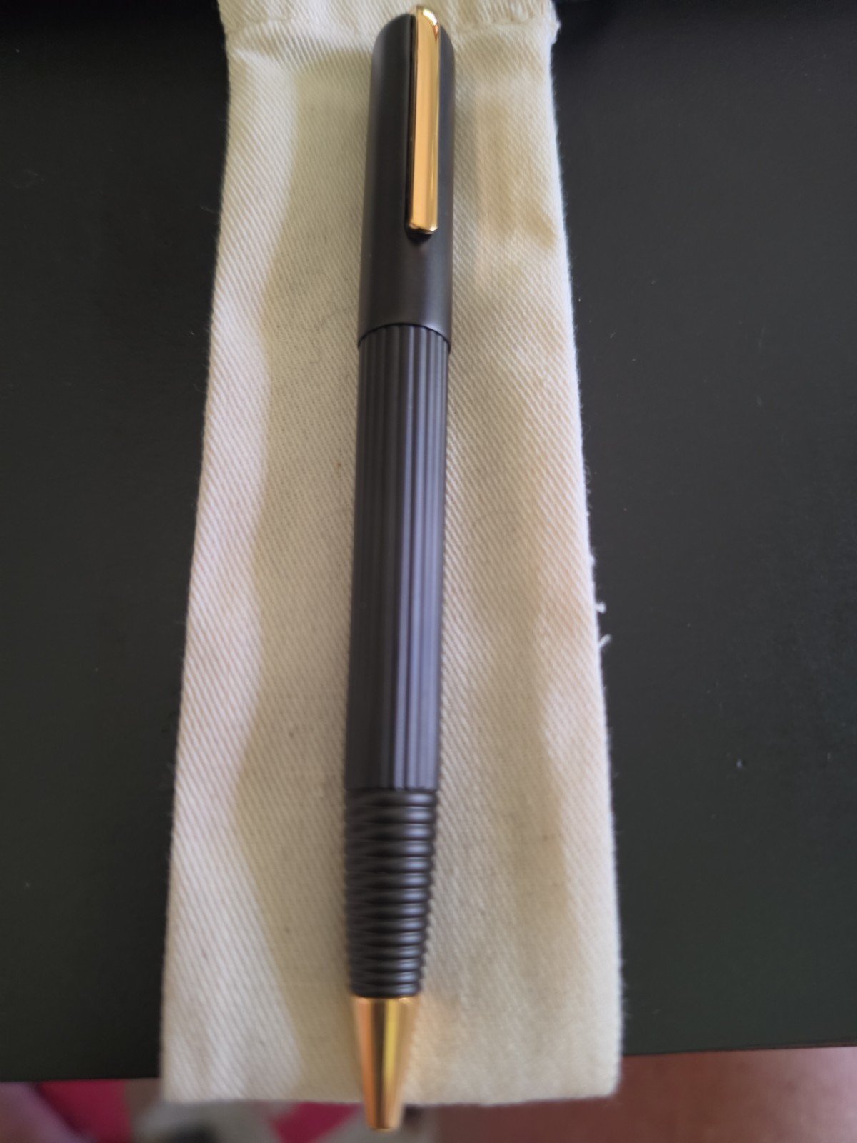 Lamy Imporium Black Titanium Guilloch Ballpoint (L292) Very Rare Winning Design