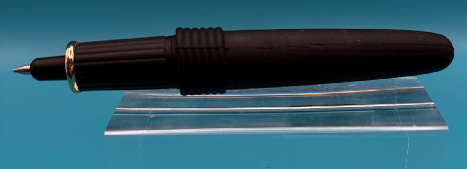 Wecle Ball Point Pen Rare Vintage Black Gold Tone Trim Collector Japan Signed